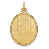 14k Patterned .018 Gauge Engravable Oval Disc Charm-XM267/18