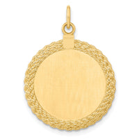 14k Patterned .013 Gauge Engravable Rope Disc w/Satin Back-XM276/13