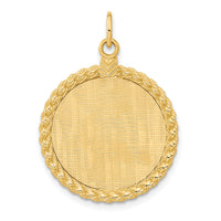 14k Patterned .013 Gauge Engravable Rope Disc w/Satin Back-XM276/13