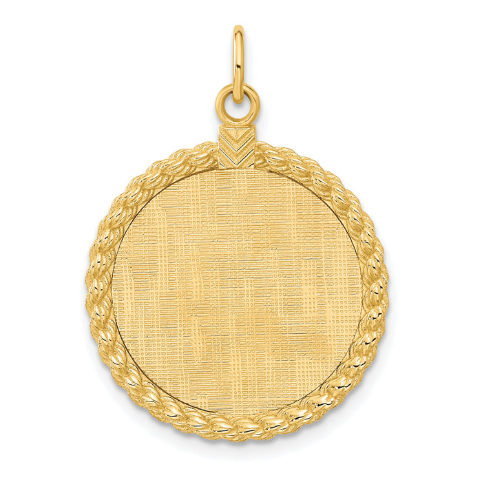 14k Patterned .013 Gauge Engravable Rope Disc w/Satin Back-XM276/13