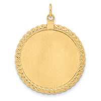 14k Patterned .013 Gauge Engravable Rope Disc w/Satin Back-XM277/13