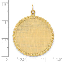 14k Patterned .013 Gauge Engravable Rope Disc w/Satin Back-XM277/13