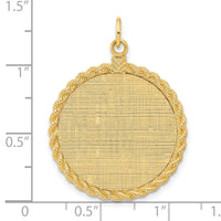 14k Patterned .013 Gauge Engravable Rope Disc w/Satin Back-XM278/13