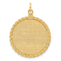 14k Patterned .013 Gauge Engravable Rope Disc w/Satin Back-XM278/13