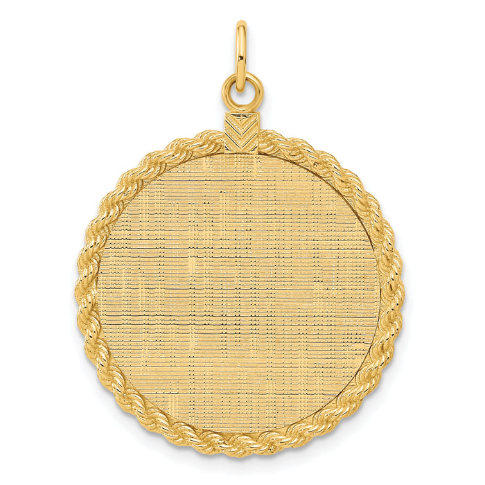 14k Patterned .013 Gauge Engravable Rope Disc w/Satin Back-XM278/13