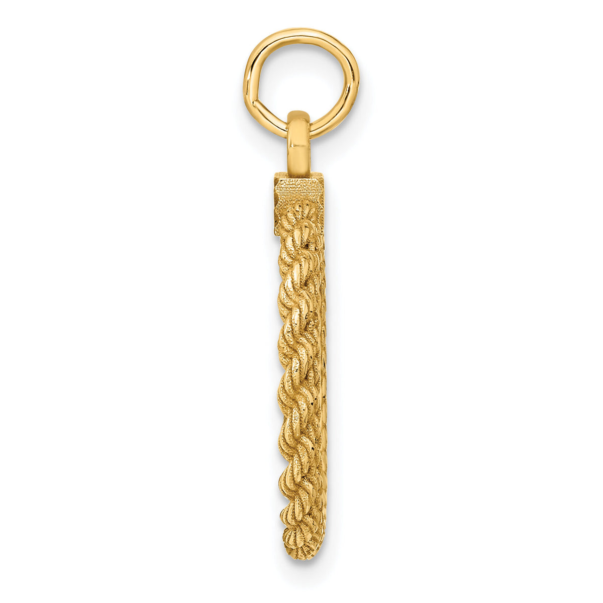 14k Plain .013 Gauge Circular Engravable Disc with Rope Charm-XM280/13