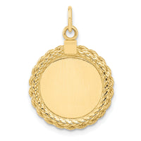 14k Plain .013 Gauge Circular Engravable Disc with Rope Charm-XM280/13