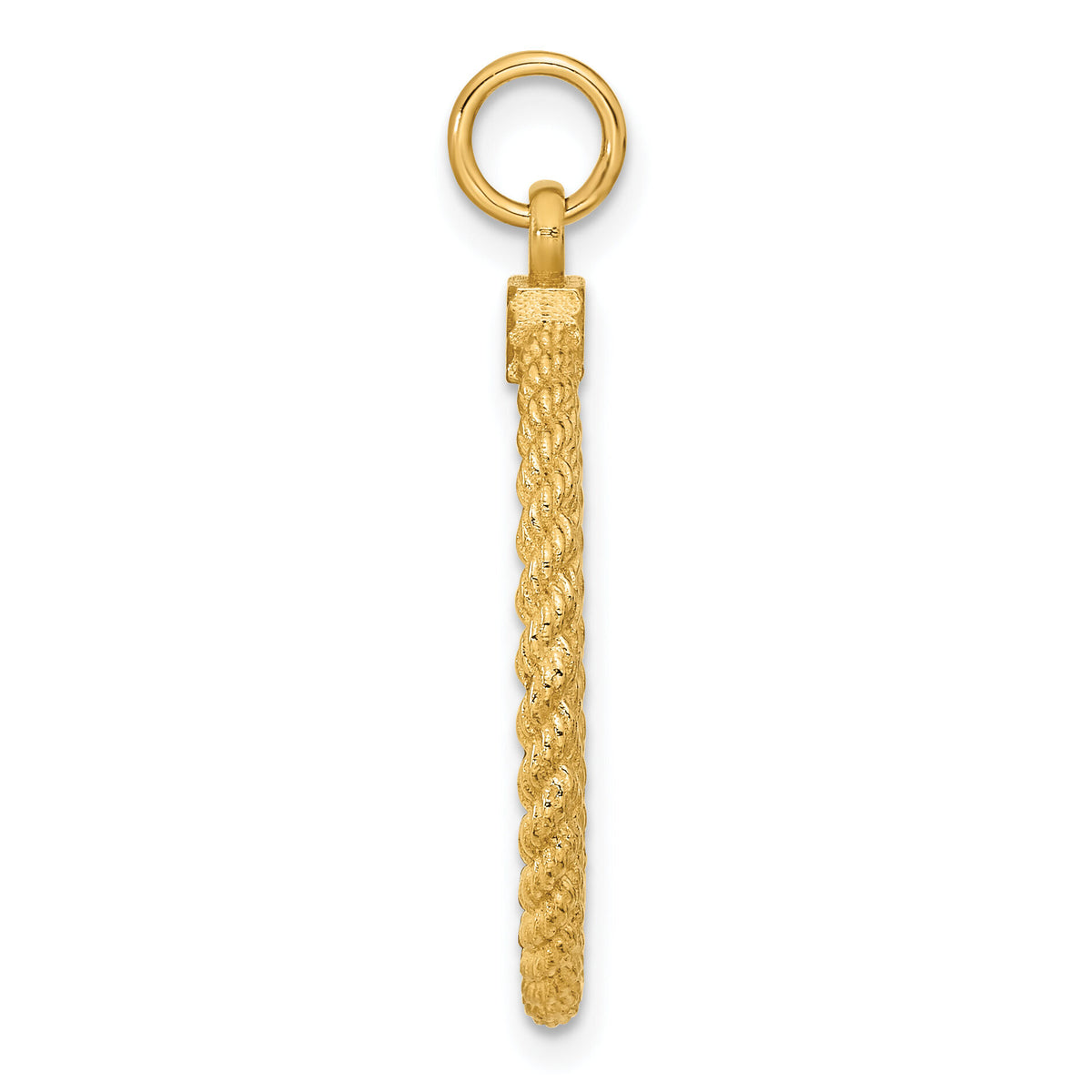 14k Plain .013 Gauge Circular Engravable Disc with Rope Charm-XM281/13