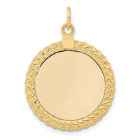 14k Plain .013 Gauge Circular Engravable Disc with Rope Charm-XM281/13