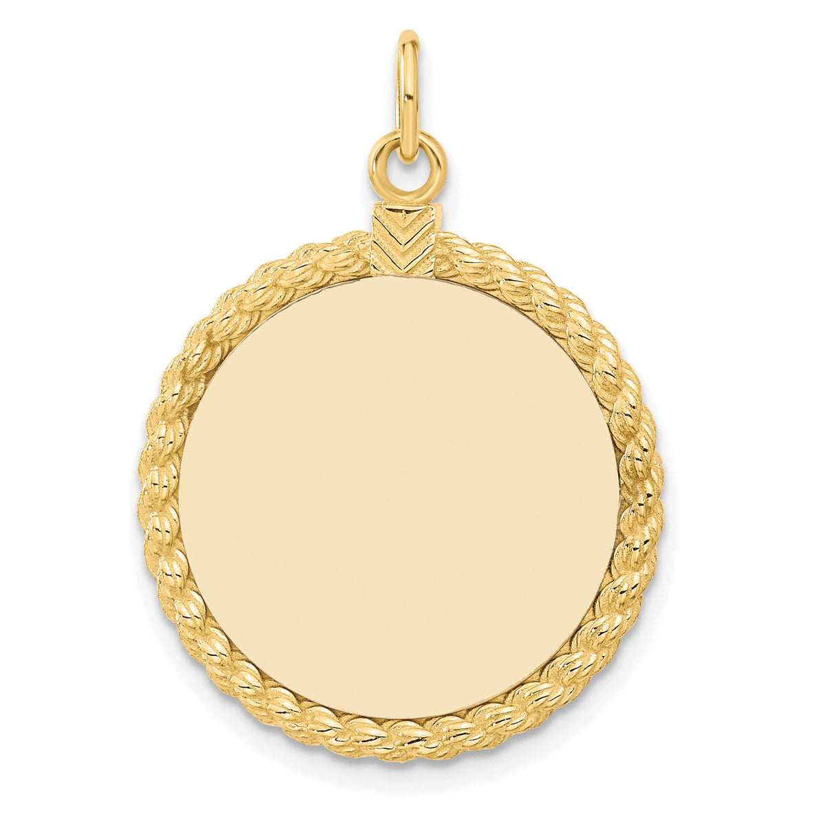 14k Plain .013 Gauge Circular Engravable Disc with Rope Charm-XM281/13