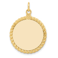 14k Plain .013 Gauge Circular Engravable Disc with Rope Charm-XM281/13