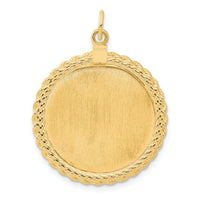 14k Plain .013 Gauge Circular Engravable Disc with Rope Charm-XM282/13