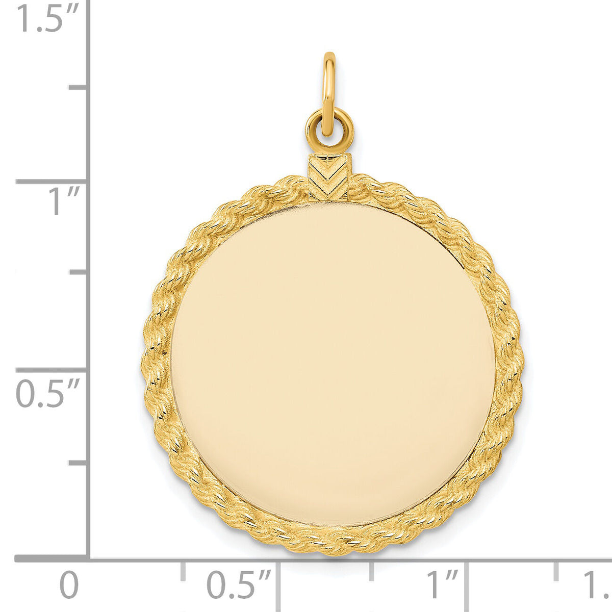 14k Plain .013 Gauge Circular Engravable Disc with Rope Charm-XM282/13