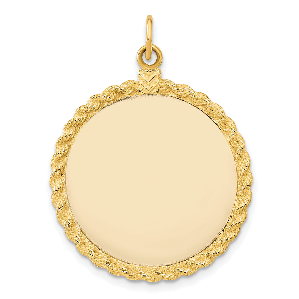 14k Plain .013 Gauge Circular Engravable Disc with Rope Charm-XM282/13