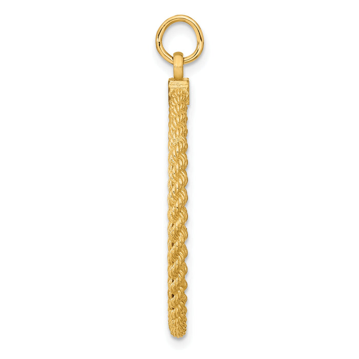 14k Plain .013 Gauge Circular Engravable Disc with Rope Charm-XM283/13