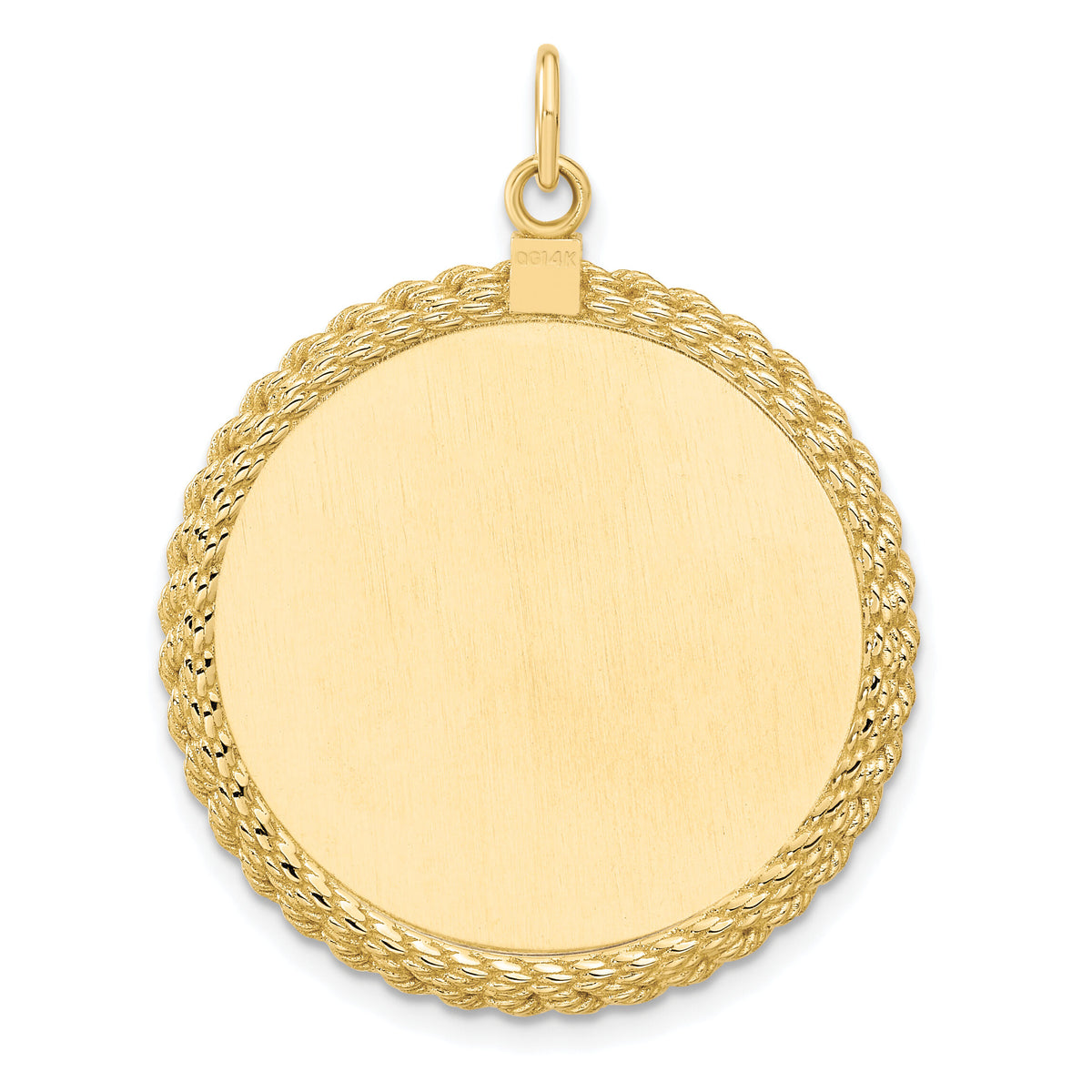 14k Plain .013 Gauge Circular Engravable Disc with Rope Charm-XM283/13