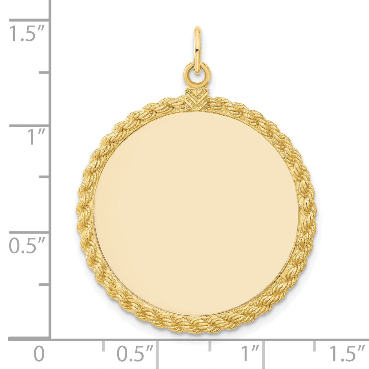 14k Plain .013 Gauge Circular Engravable Disc with Rope Charm-XM283/13