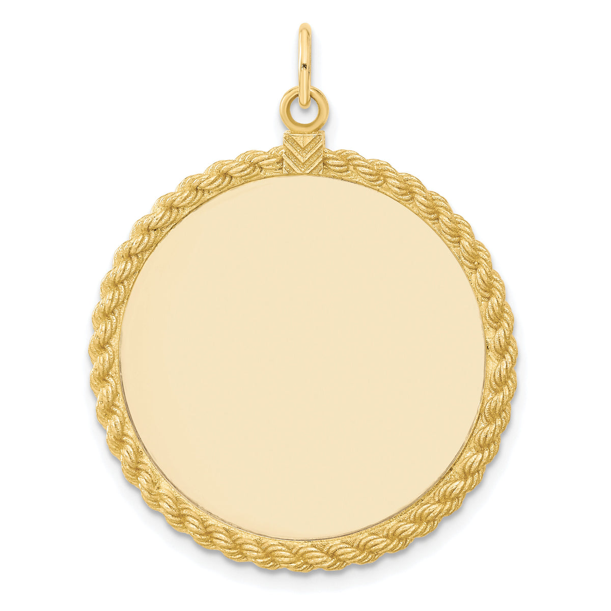 14k Plain .013 Gauge Circular Engravable Disc with Rope Charm-XM283/13