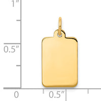 14k Plain .018 Gauge Rectangular Engravable Disc Charm-XM285/18