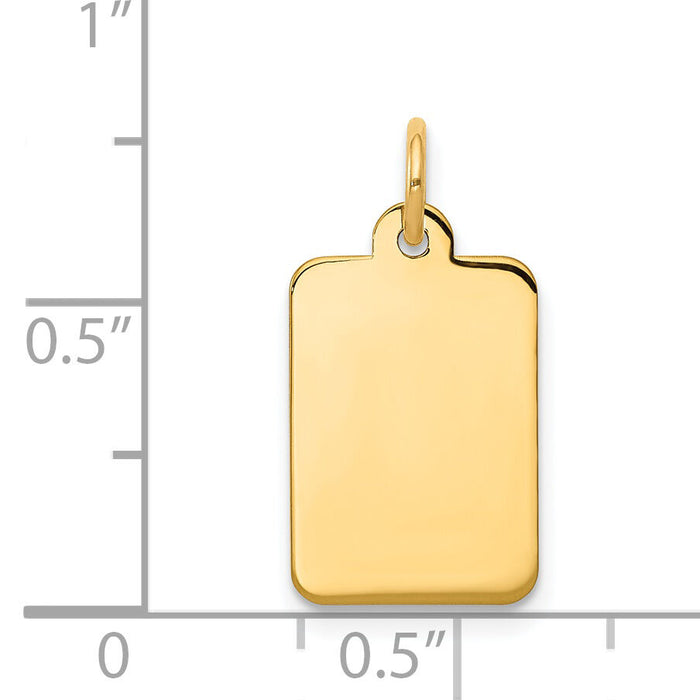 14k Plain .011 Gauge Rectangular Engravable Disc Charm-XM285/11