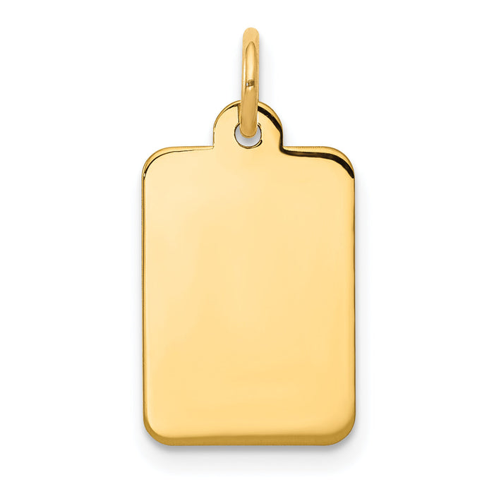 14k Plain .009 Gauge Rectangular Engravable Disc Charm-XM285/09