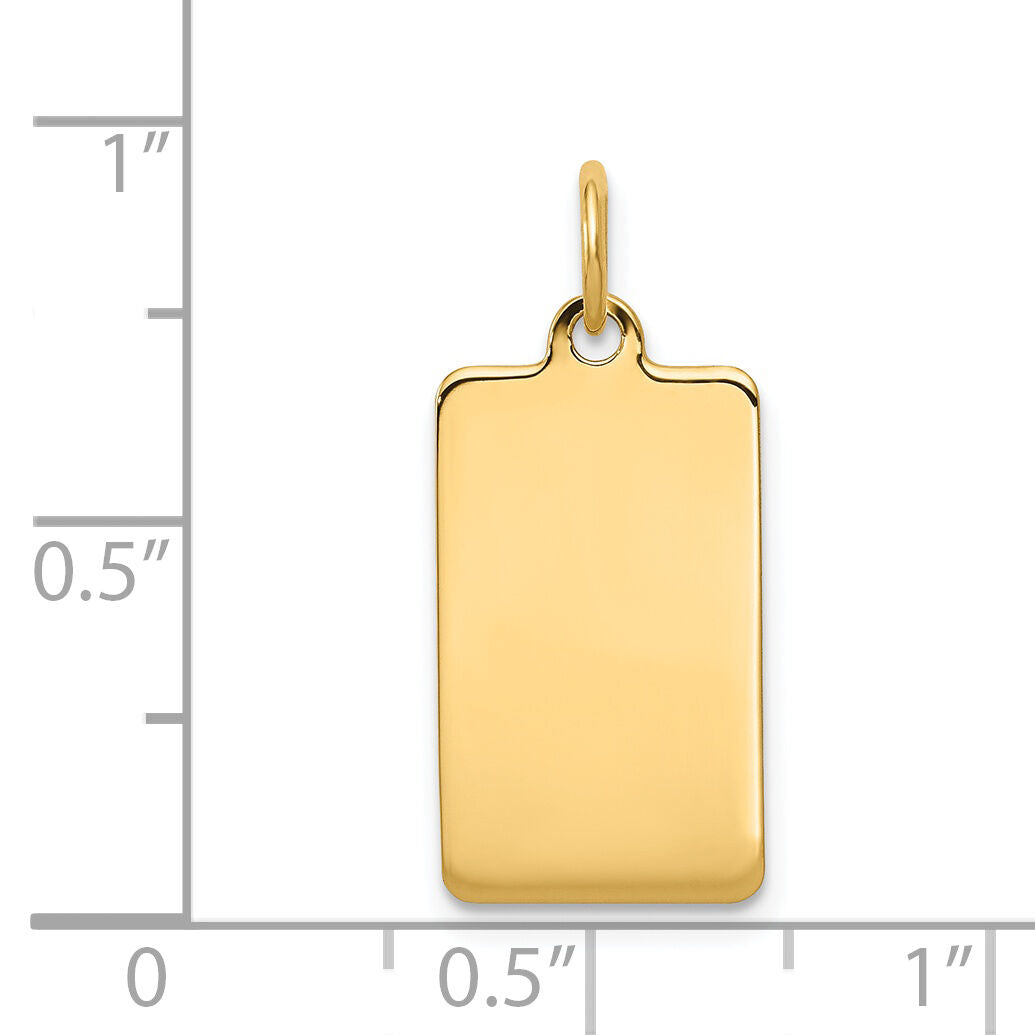 14k Plain .035 Gauge Rectangular Engravable Disc Charm-XM286/35