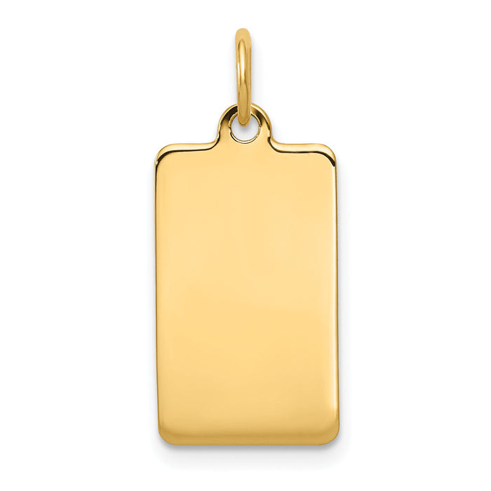14k Plain .035 Gauge Rectangular Engravable Disc Charm-XM286/35