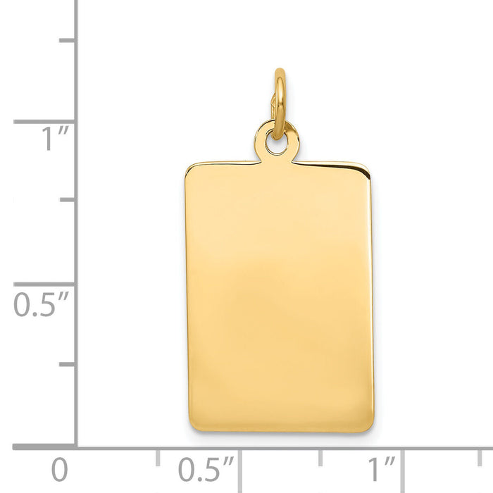 14k Plain .027 Gauge Rectangular Engravable Disc Charm-XM287/27