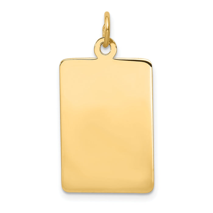 14k Plain .035 Gauge Rectangular Engravable Disc Charm-XM287/35
