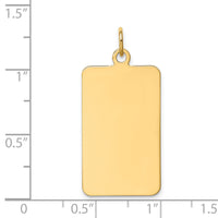 14k Plain .035 Gauge Rectangular Engravable Disc Charm-XM288/35