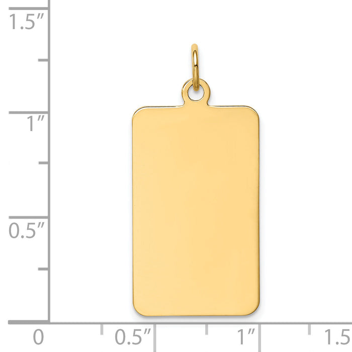 14k Plain .035 Gauge Rectangular Engravable Disc Charm-XM288/35