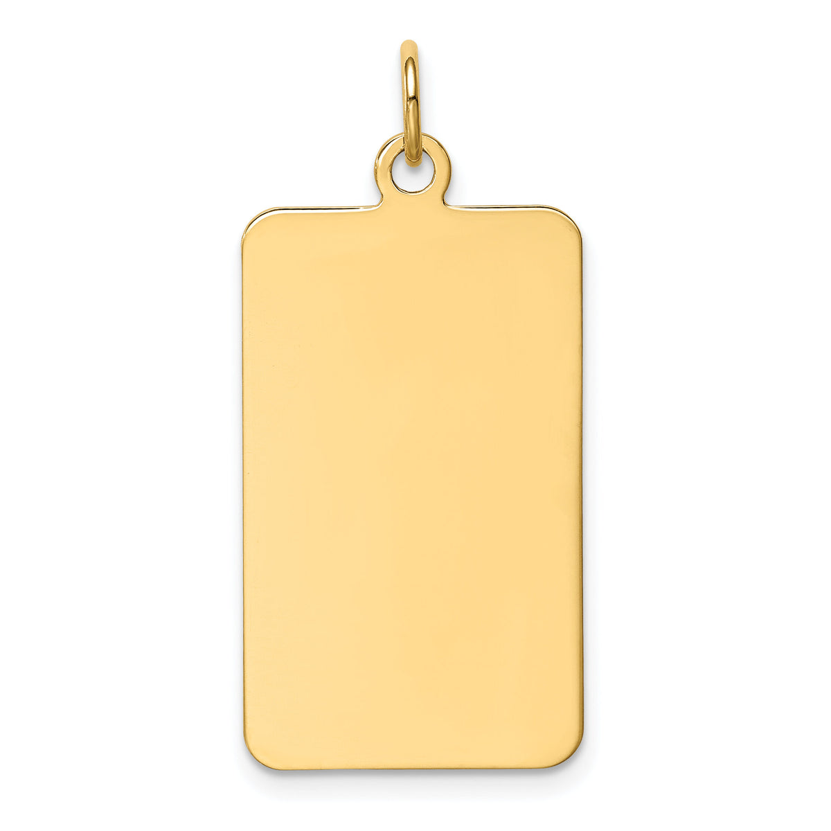 14k Plain .035 Gauge Rectangular Engravable Disc Charm-XM288/35
