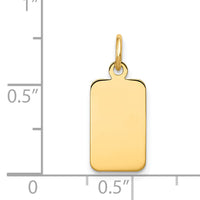 14k Plain .013 Gauge Engravable Rectangular Disc Charm-XM290/13