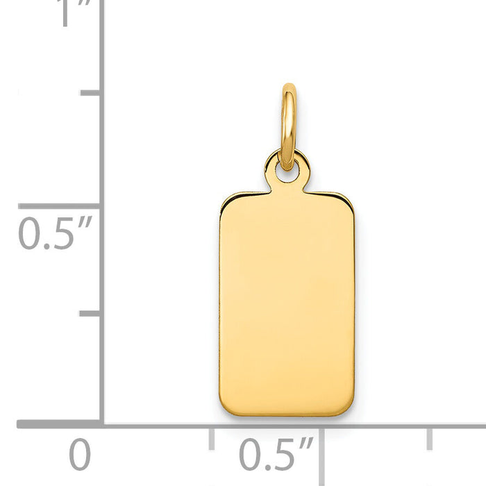 14k Plain .011 Gauge Engravable Rectangular Disc Charm-XM290/11