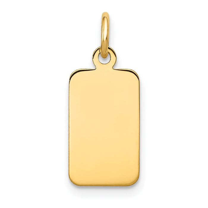 14k Plain .013 Gauge Engravable Rectangular Disc Charm-XM290/13