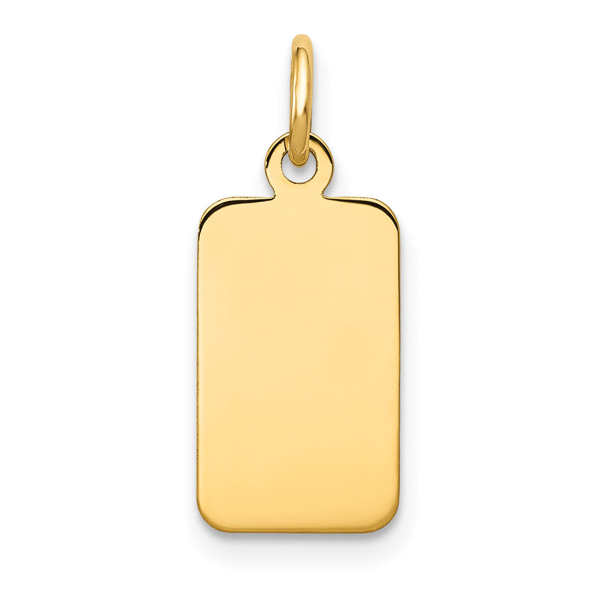 14k Plain .009 Gauge Engravable Rectangular Disc Charm-XM290/09