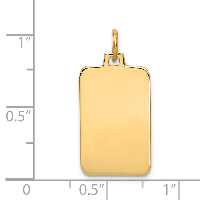 14k Plain .011 Gauge Engravable Rectangular Disc Charm-XM291/11