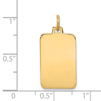 14k Plain .009 Gauge Engravable Rectangular Disc Charm-XM291/09