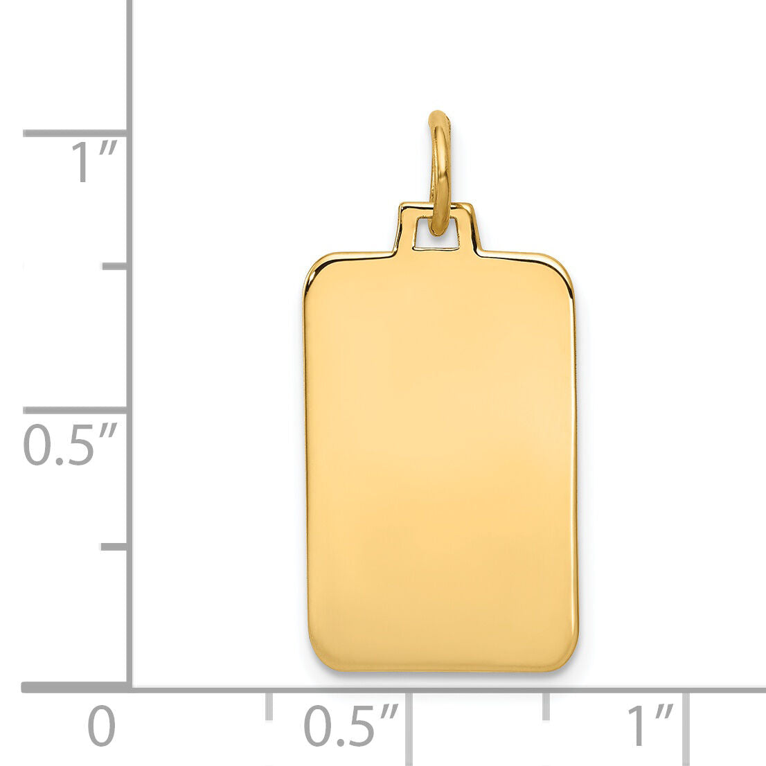 14k Plain .013 Gauge Engravable Rectangular Disc Charm-XM291/13
