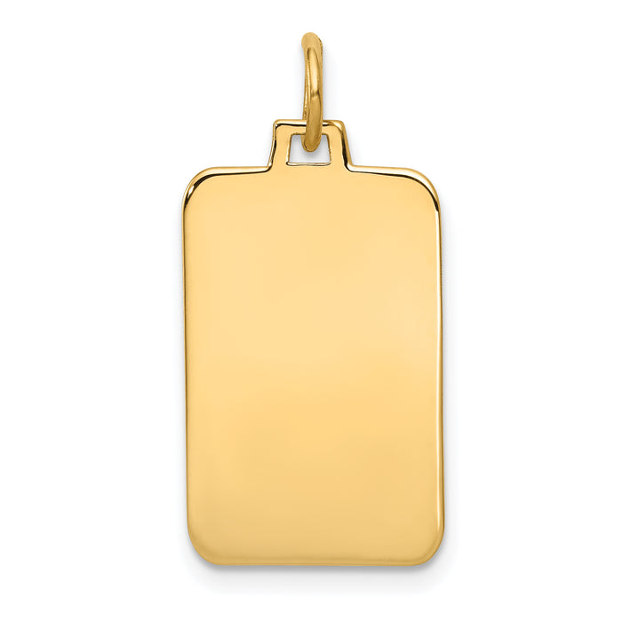 14k Plain .013 Gauge Engravable Rectangular Disc Charm-XM291/13