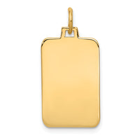 14k Plain .013 Gauge Engravable Rectangular Disc Charm-XM291/13