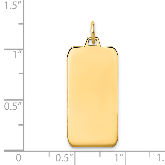 14k Plain .011 Gauge Engravable Rectangular Disc Charm-XM292/11