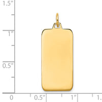 14k Plain .018 Gauge Engravable Rectangular Disc Charm-XM292/18