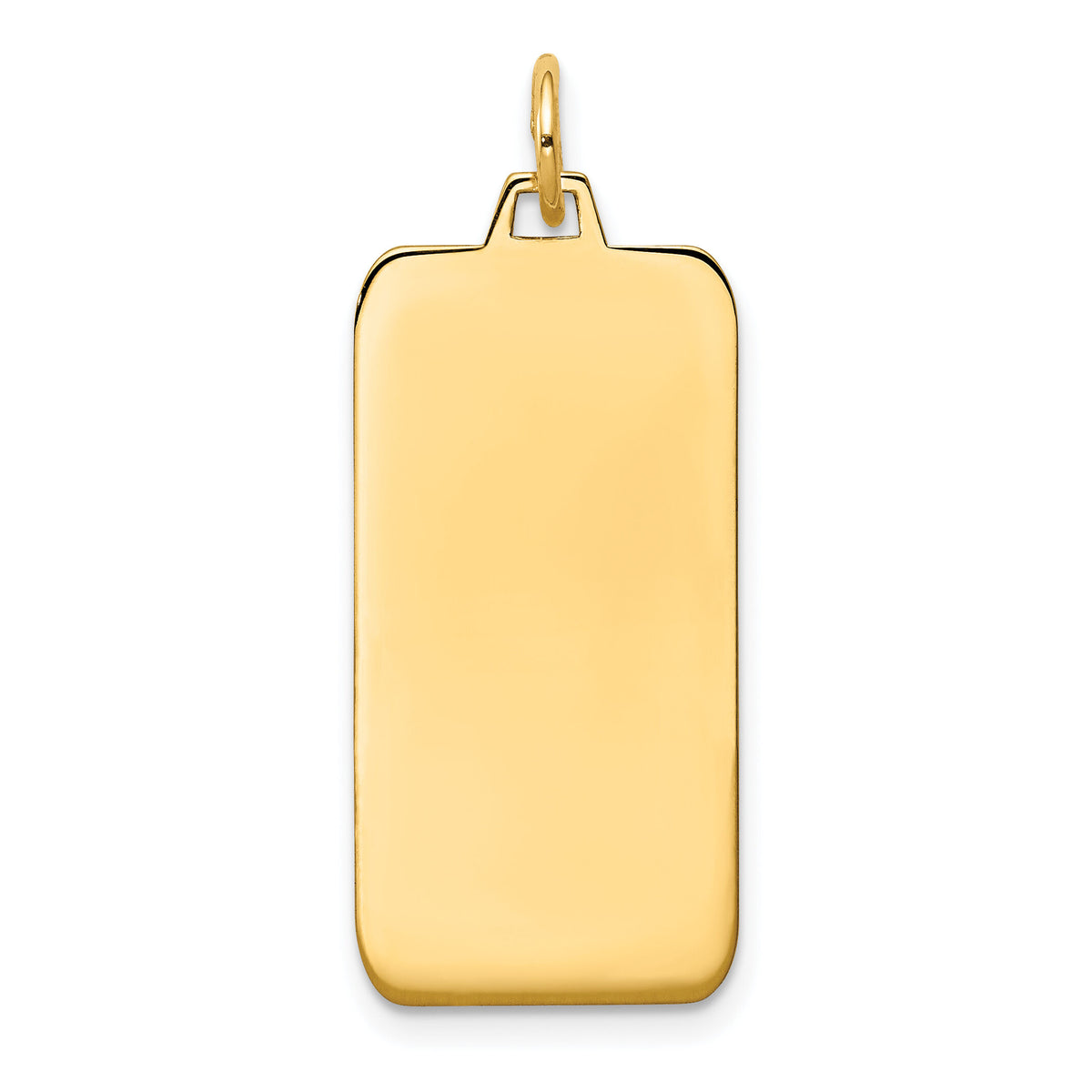 14k Plain .035 Gauge Engravable Rectangular Disc Charm-XM292/35