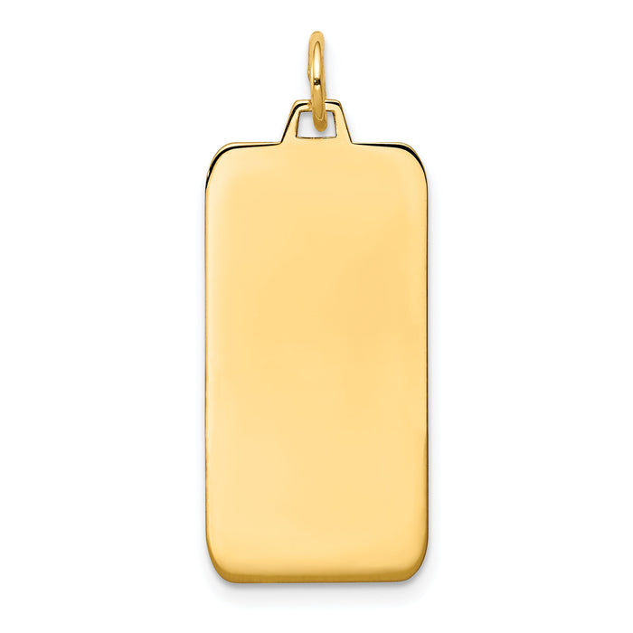 14k Plain .018 Gauge Engravable Rectangular Disc Charm-XM292/18