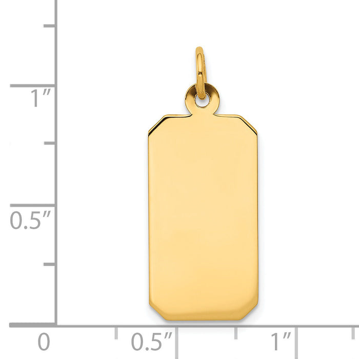 14k Plain .011 Gauge Engravable Rectangular Disc Charm-XM293/11