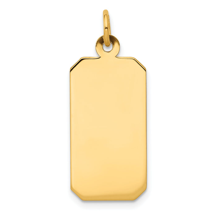 14k Plain .009 Gauge Engravable Rectangular Disc Charm-XM293/09