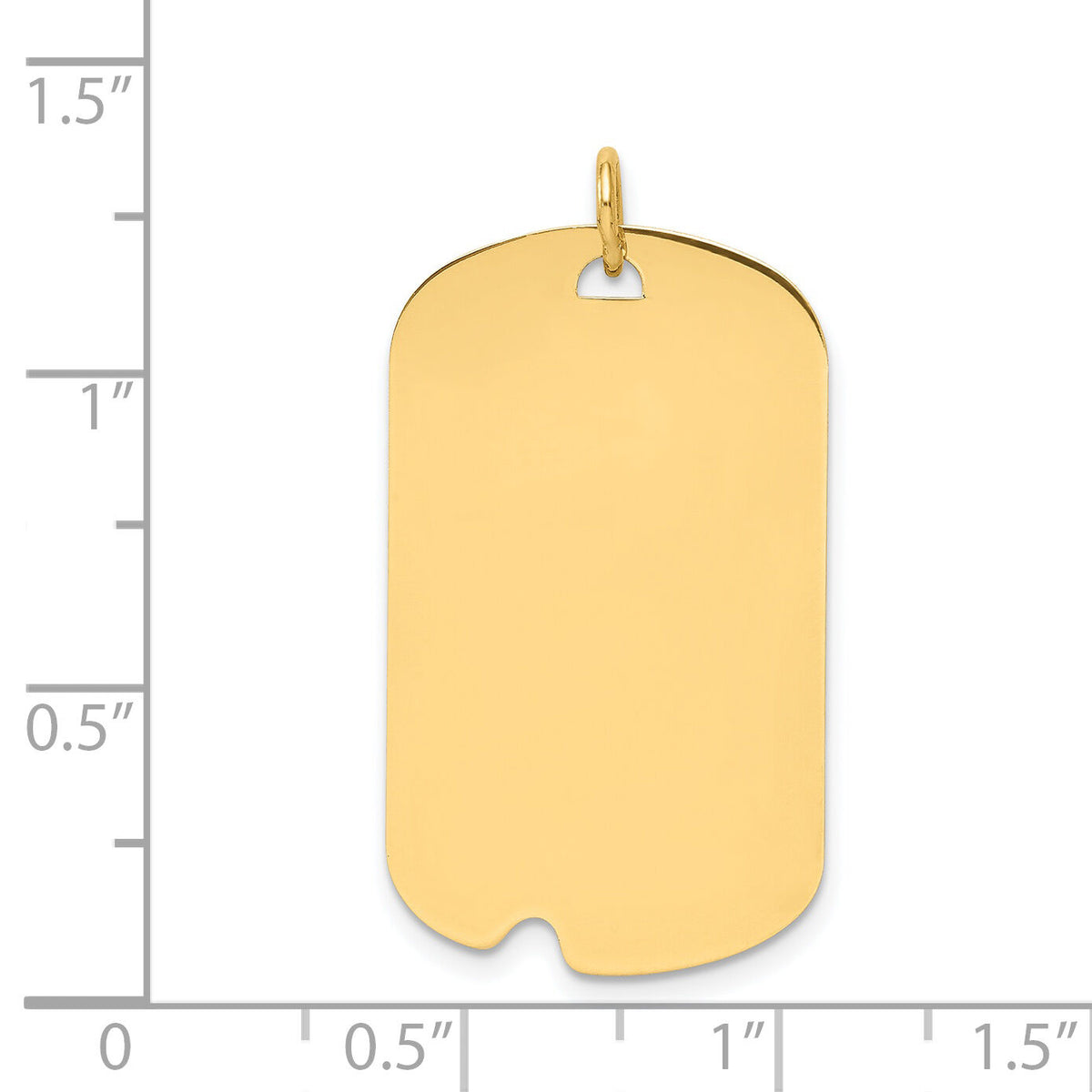 14k Plain .013 Gauge Engravable Dog Tag w/Notch Disc Charm-XM297/13