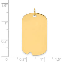 14k Plain .018 Gauge Engravable Dog Tag w/Notch Disc Charm-XM297/18