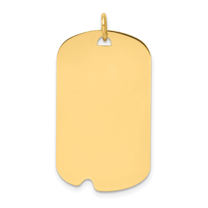 14k Plain .013 Gauge Engravable Dog Tag w/Notch Disc Charm-XM297/13